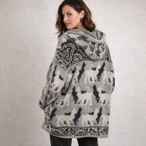 Anthropologie‎ Akemi Kin Llama Print Cardigan Hooded